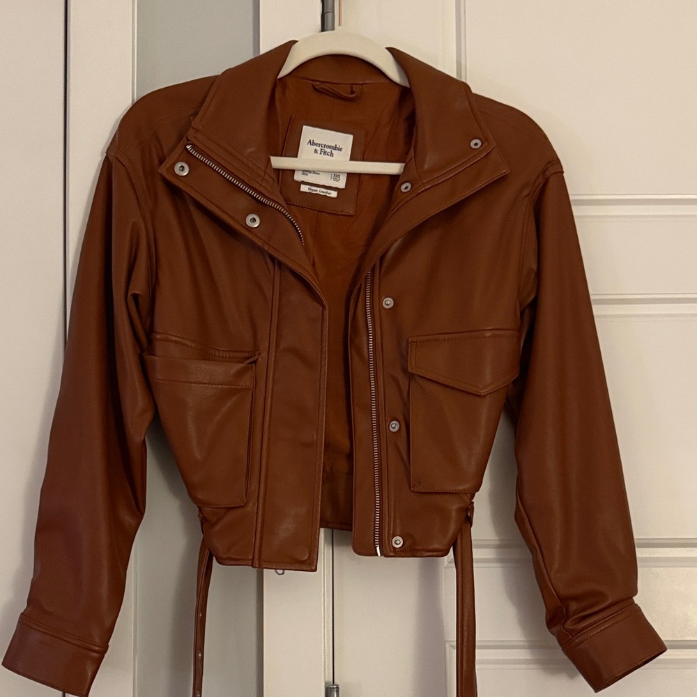Abercrombie & Fitch Tan Leather Jacket